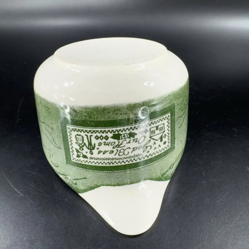 Royal Colonial Homestead Creamer Silhouette and‎ Sample Green and White Ceramic